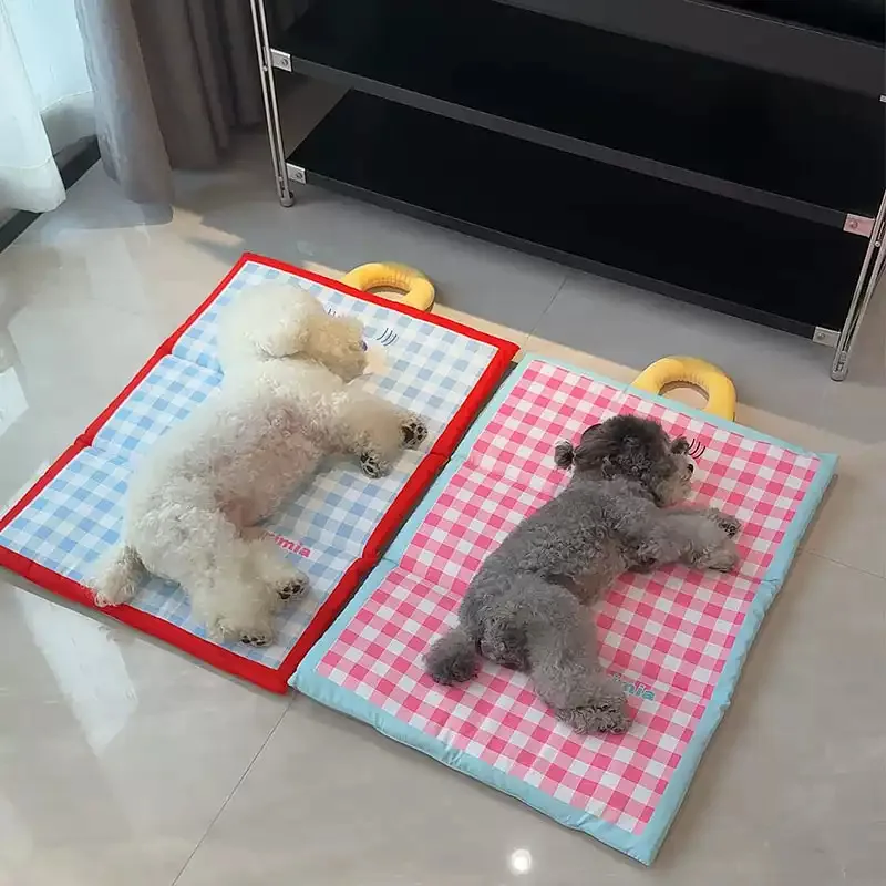 Dog Cooling Mat Plaid Large Summer Pet Cold Bed for Small Big Dogs Cat Durable Blanket Sofa Cat Ice 1005008914493883