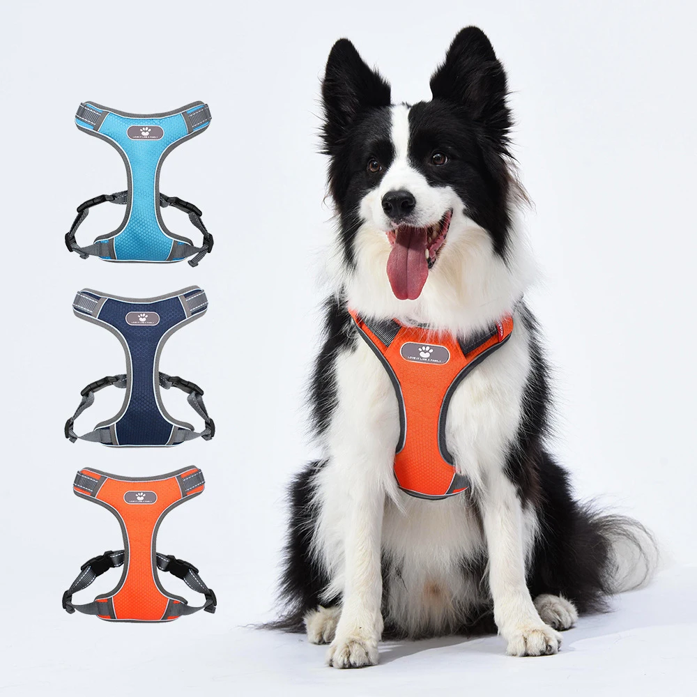 Dog Harness Lead Reflective Rainproof Collar Bulldog Puppy Pet Harnesses Medium Large Dog Oxford 1005008920048781