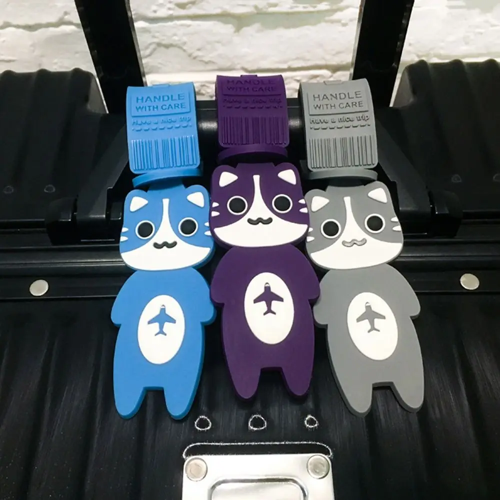 Cartoon Travel Luggage Tag Cat Handbag Label Airplane Suitcase Tag Airplane Check-In Baggage 1005008921674099
