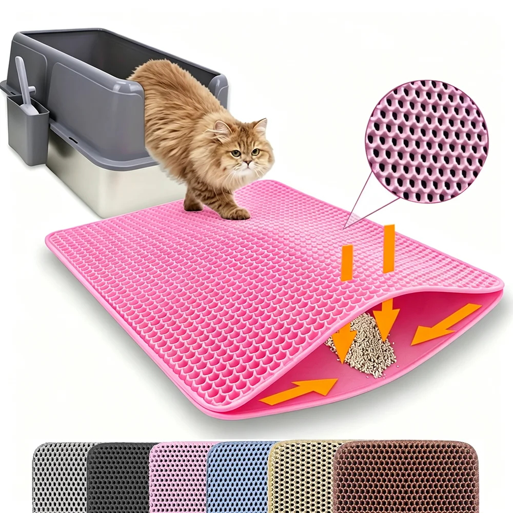 Cat Litter Mat Double Layer Pet Non Slip Big Box Filter Matwear Resistant Waterproof Anti-Slip 1005008926248889