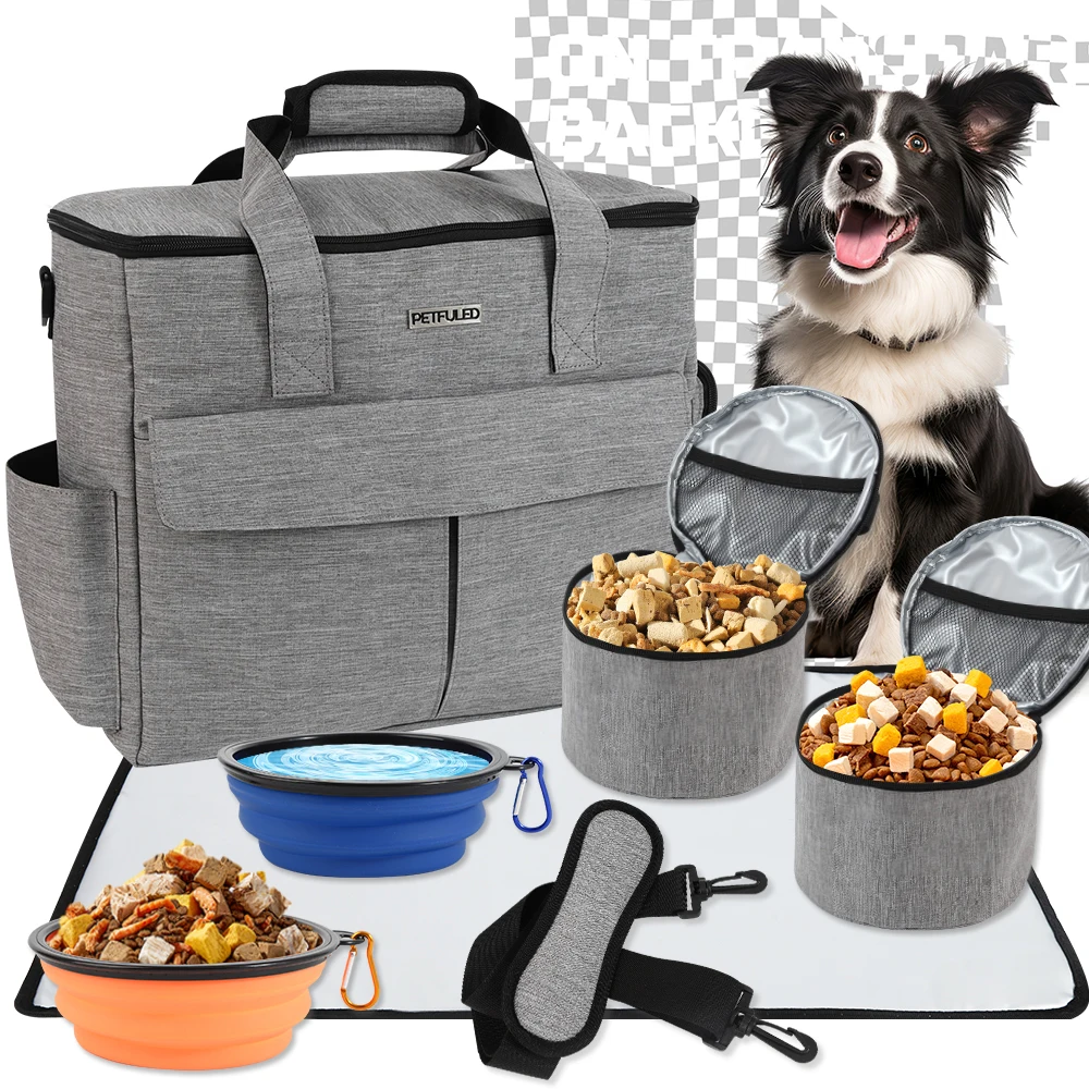 Dog Travel Bag Pet Bags with Multi-Pockets Tote Organizer for Supplies Road Trip Essentials Weekend 1005008926607588