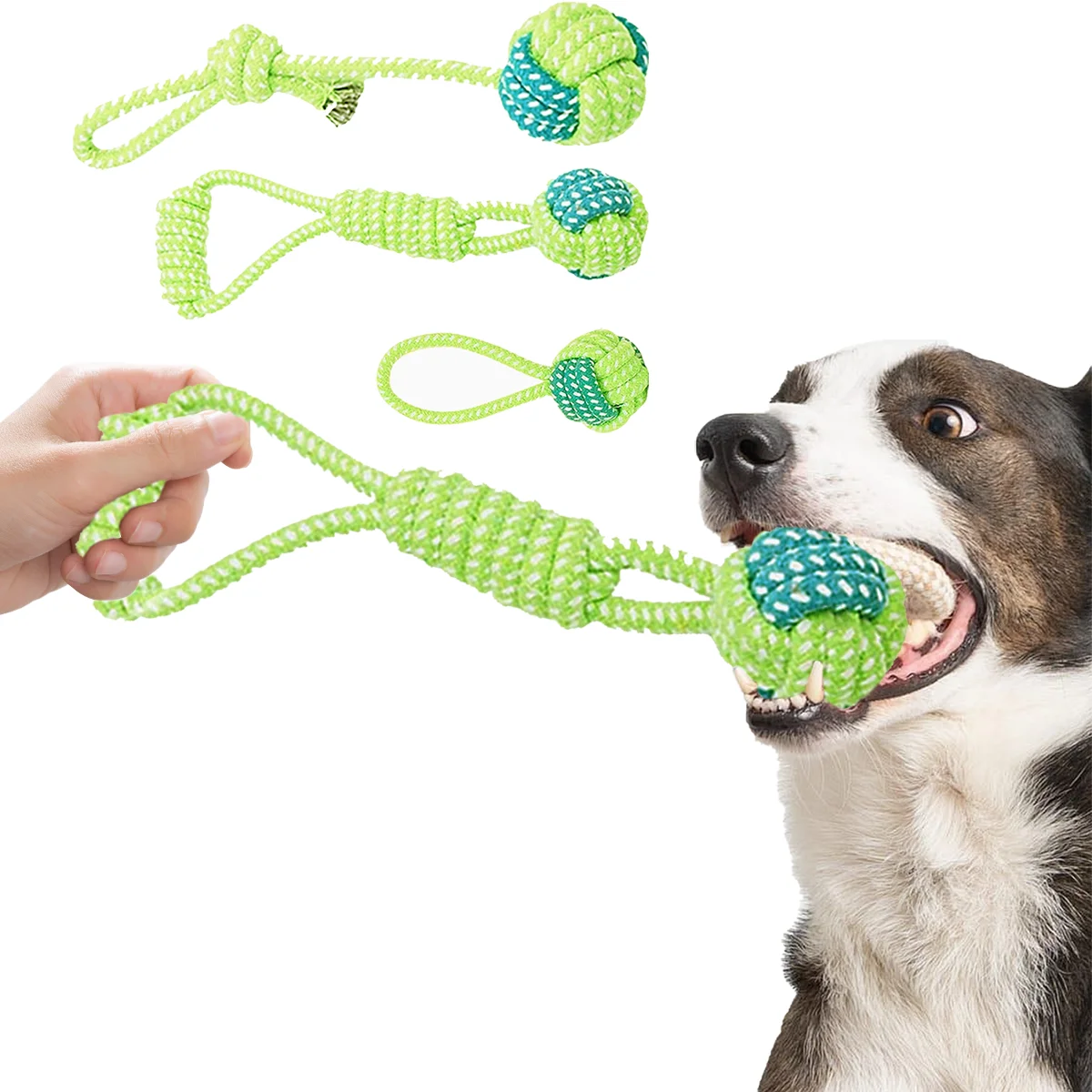 Heavy Duty Rope Toy for Power Chewers, Multi-Texture Tug-Of-War & Dental Chew Dog Toy 1005008934510456