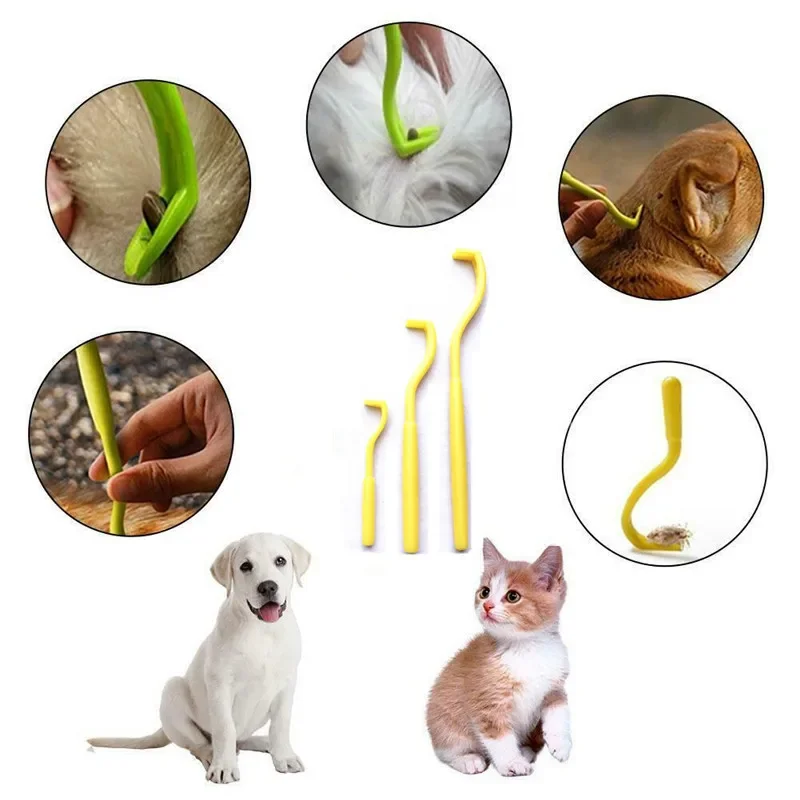 Pet Supplies Tick Picker Flea Removal Tool Pet Comb Hook Louses Pliers (3pcs) 1005008936206721