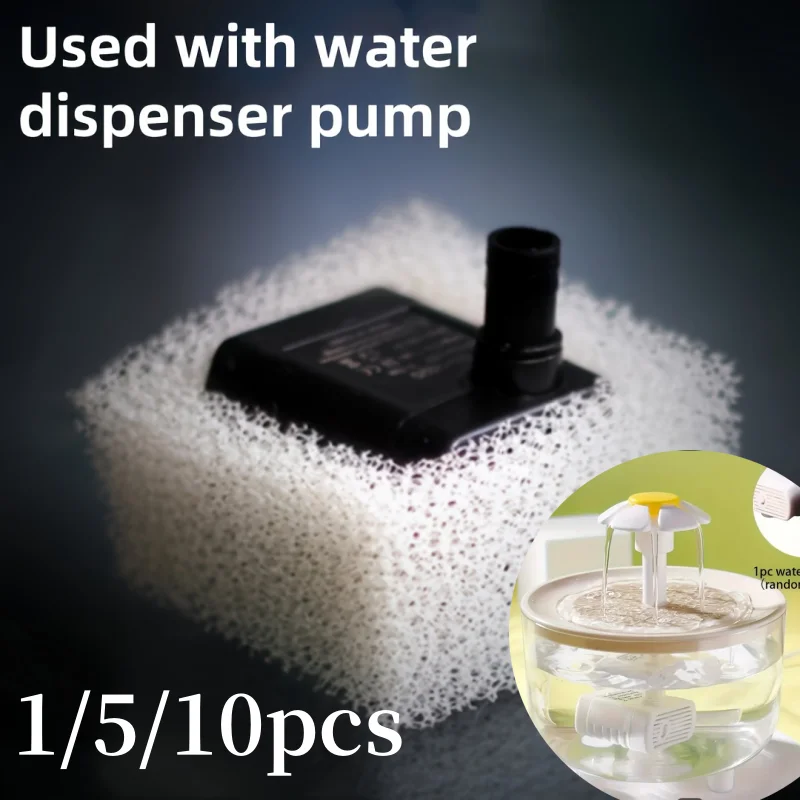1/510pcs Cat Water Fountain Foam Filters, Compatible with Square Dispensers 1005008955901741