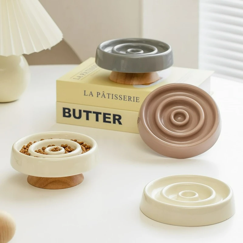 New Ceramic Cat Slow Food Bowl Anti-Choking Small Dog Pet Supply Accessories 1005008972471819