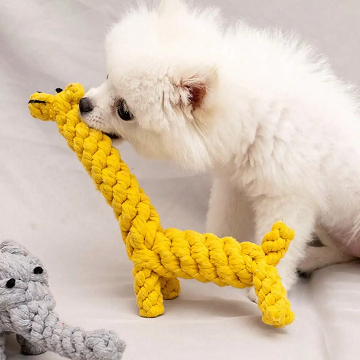 Rope Knot Grinding Teeth Resistant Hand-Woven Animal Cotton Rope Small and Medium-Sized Dog Pet (1pc) 1005008979995846