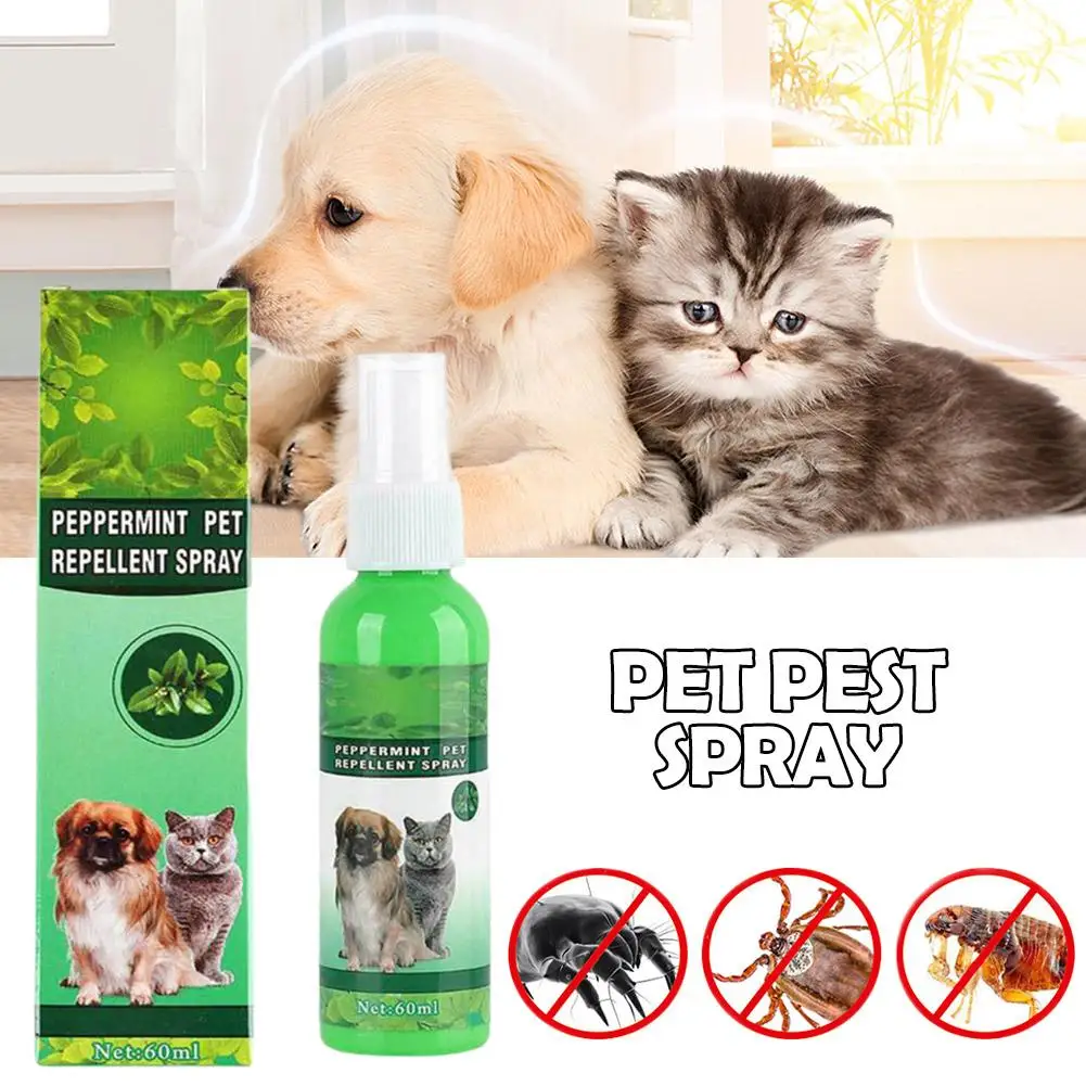 Pet Pest Spray Dog Anti-Flea Mites Ticks Drops Kitten Treatment Flea Puppy (60ml) 1005008980220875