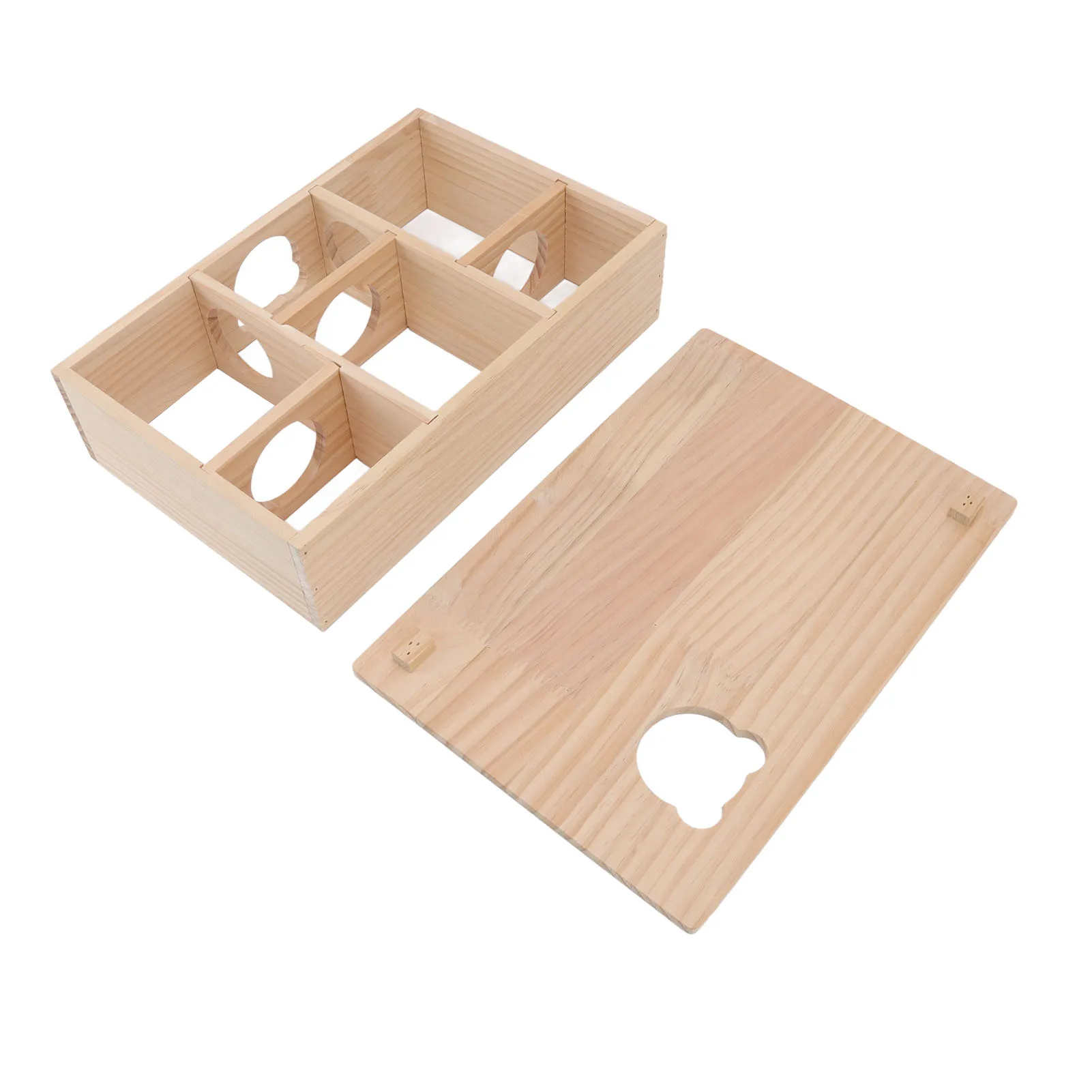 Hamster House Log Movable Roof Stable 6 Bedrooms Pet Hideout House for Hamsters Chinchillas Golden 1005008985429026