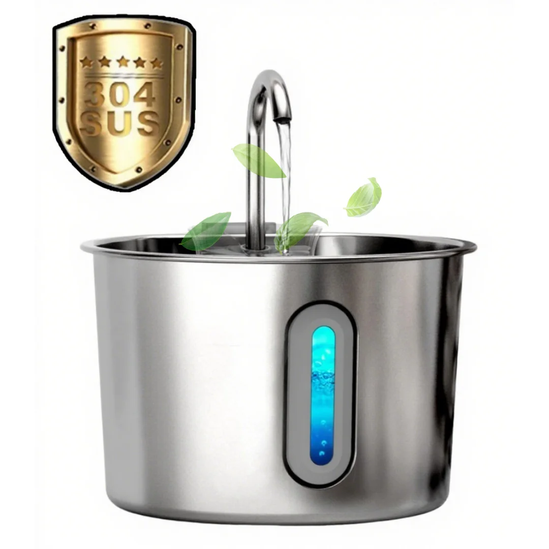 Stainless Steel Cat Water Fountain 2.2L Automatic Pet Water Dispenser with Filter System for Dogs 1005008992676524