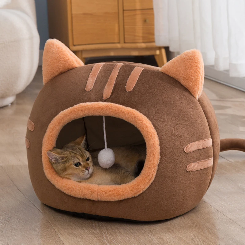 Super Cat Bed Warm Pet House Kitten New Deep Sleep Comfort Cats Cave Bed Kennel Kitten House 1005008996003853