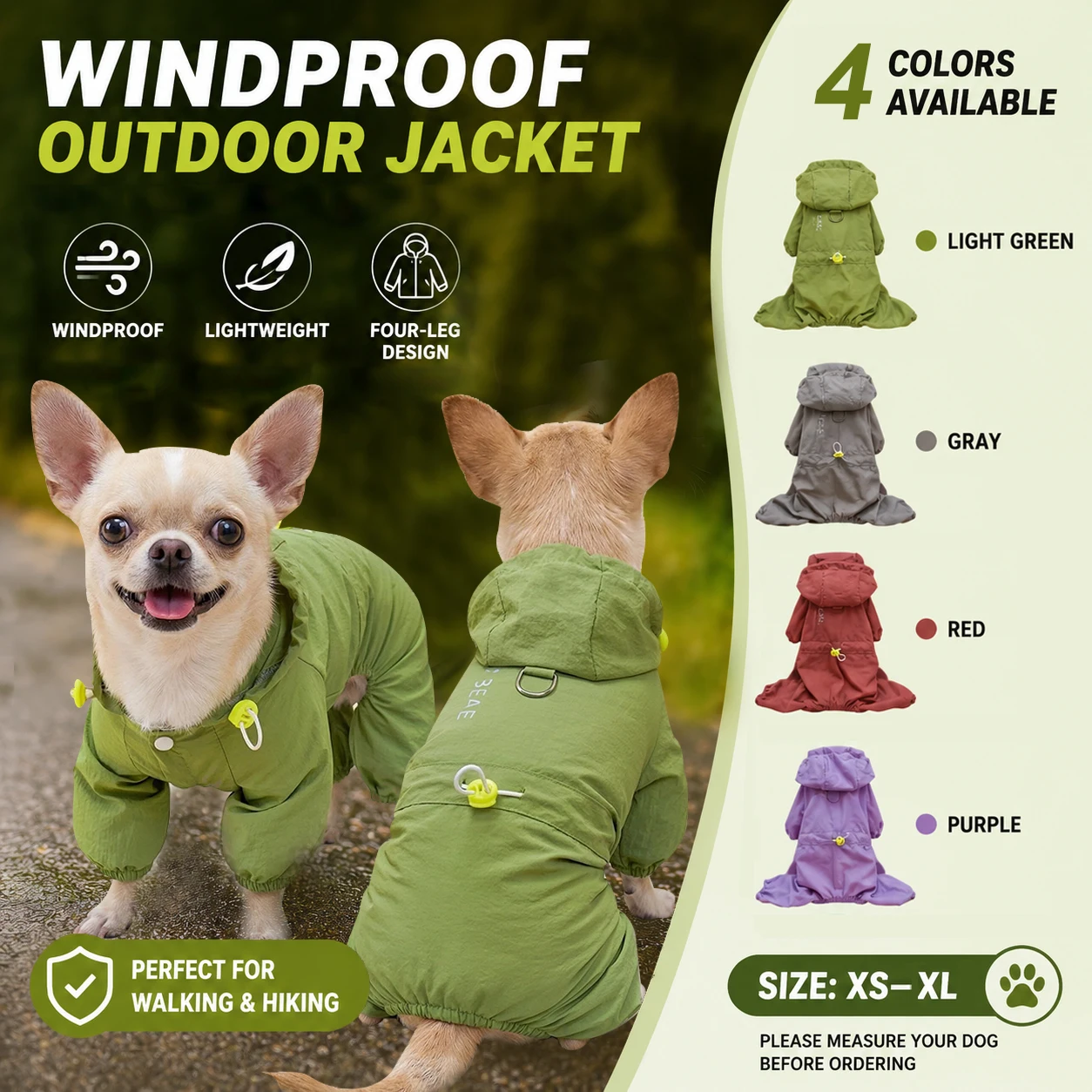Windproof Dog Jacket with Hood 1005008997777447