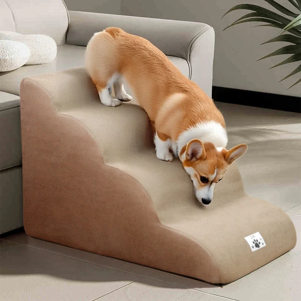 Dog Stairs Ramp for Bed 3/4-Step Dog Steps for High Bed & Couch Pet Steps for Small Dogs Cats 1005008998841602
