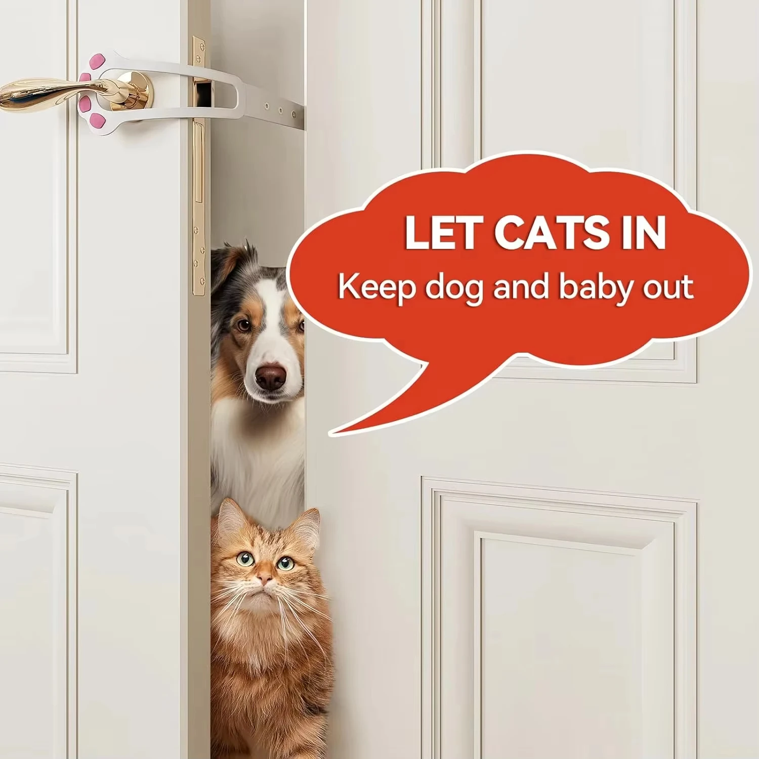 Cat Door Holder Latch Adjustable Dog Door Stopper Elastic Gate Lock Flex Latch Strap Keep Dog Out 1005009004217929