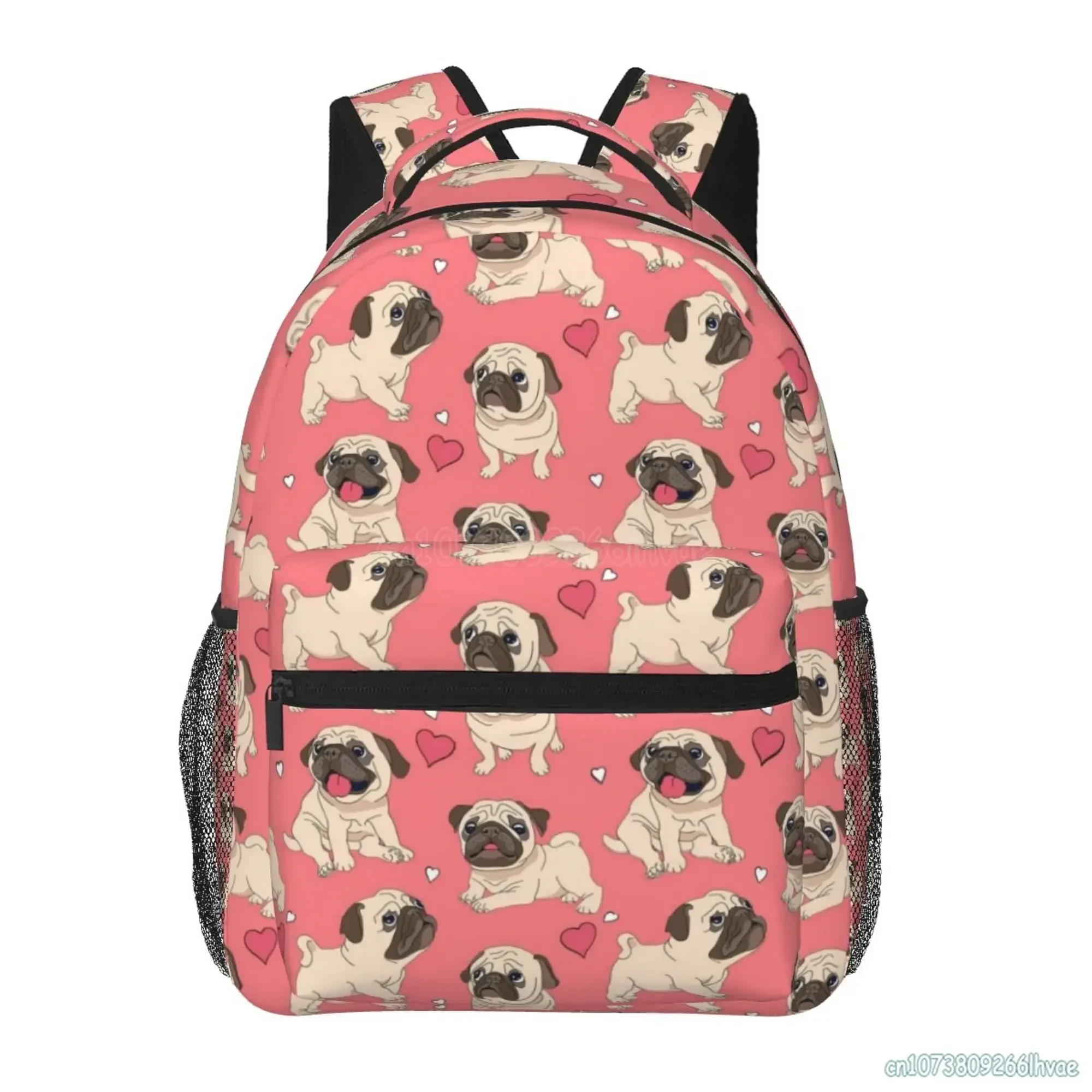 Puppy Dog Heart Love Pattern Schoolbag for Boys Girls Kids Cute Pug Travel Backpack Durable 1005009005600000