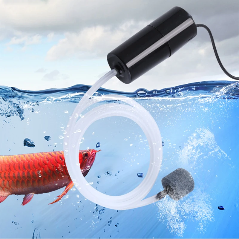 USB Aquarium Air Pump with Air Stone and Silicone Tube Energy Saving Oxygen Pump for Aquarium 1005009005879689