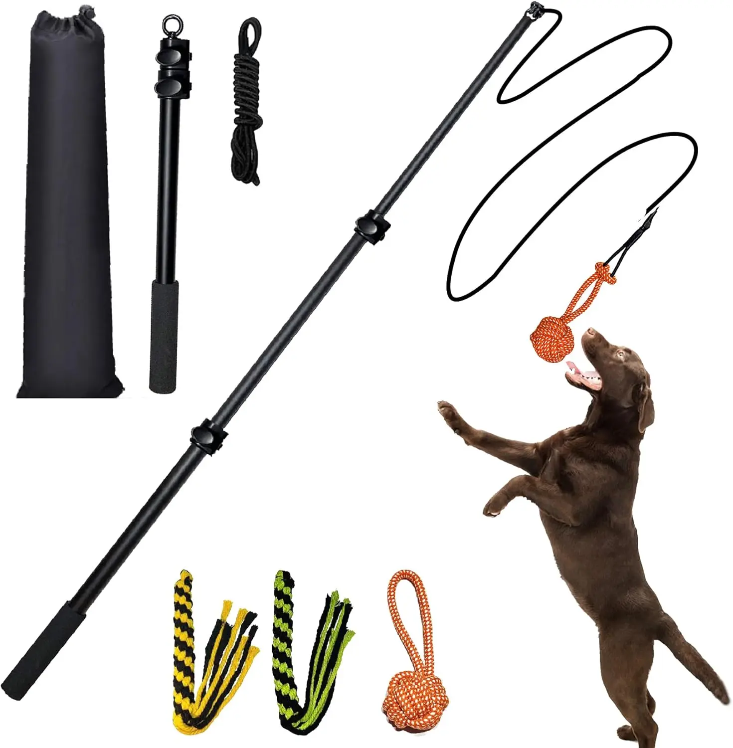 Telescopic Dog Teeth Grinding Toy Interactive Dog Toys Fit Multiple Scenarios Flirt Pole for Dogs 1005009012718554
