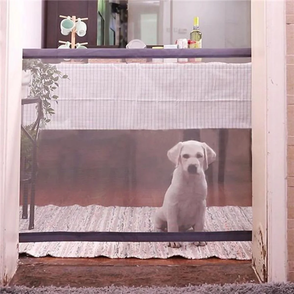 New Pet Barrier Fences Portable Folding Breathable Mesh Child Safety Gate Pet Baby Separation 1005009021121514