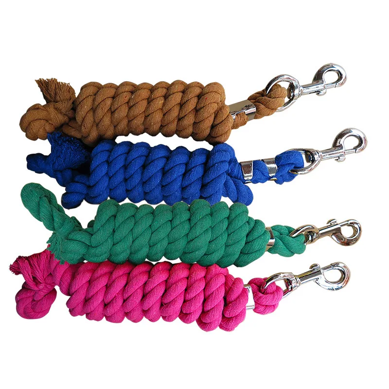 New Equestrian Rein Halters Heavy Duty Cotton Weave Leading Rope Halter Equipment for Horses 1005009023438845