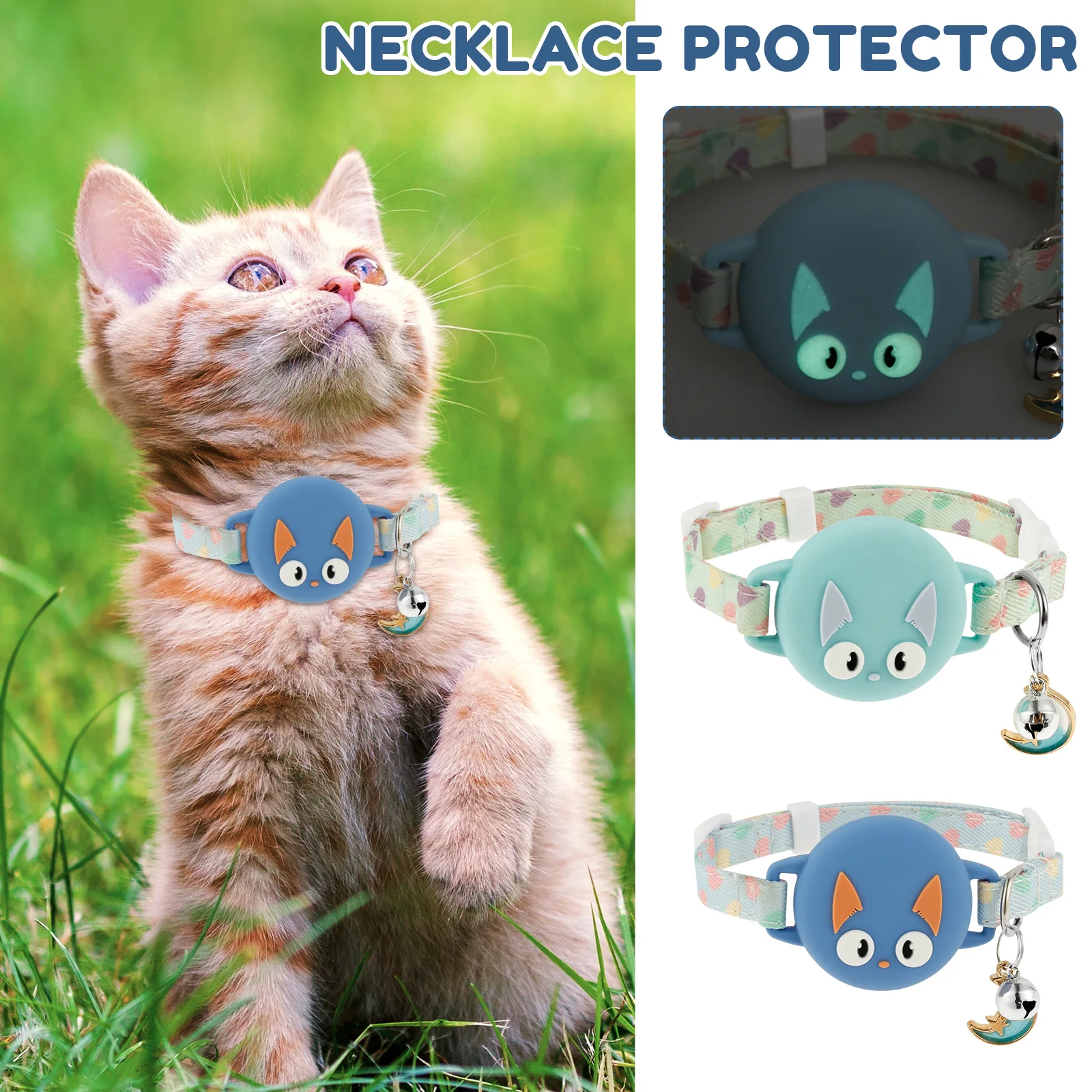 Pet Collar Silicone Airtag Cat Collar 22-30 Cm Adjustable Dog Tracker with Bell Anti Loss 1005009031753447