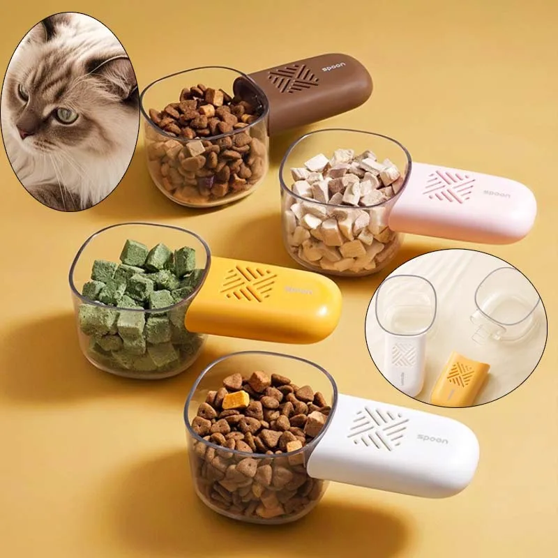 Multifunctional Pet Food Shovel Spoon Dog Cat Fedding Tool Drier Design Removable Pet Accessories 1005009033325048