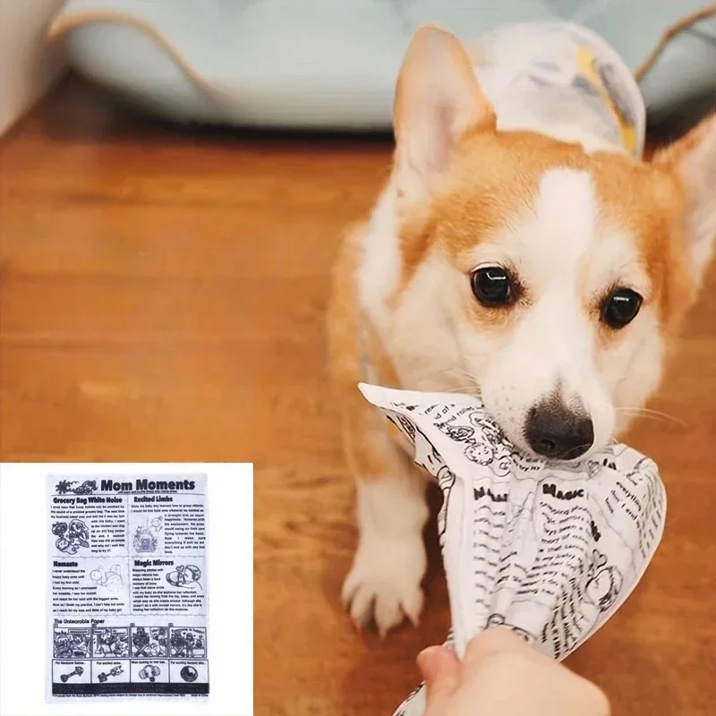 Simulated Squeaky Dog Toys Newspaper Shaped Pet Chew Toys for Small Breeds and Puppies Interactive 1005009034676901