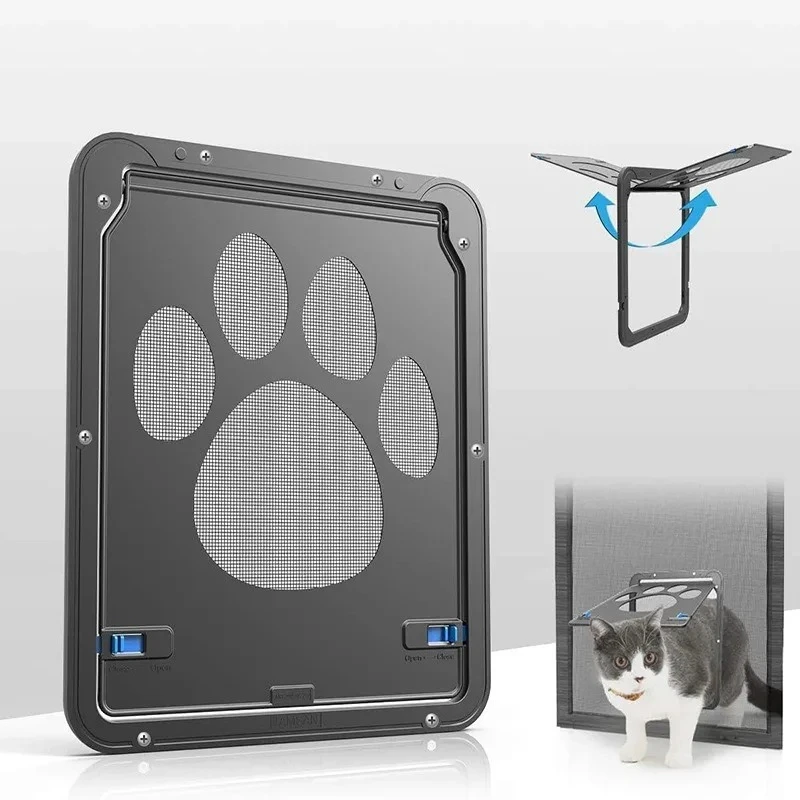 Pet Cat Door New Safe Lockable Magnetic Screen Outdoor Dogs Cats Window House Enter Freely Fashion 1005009035346694