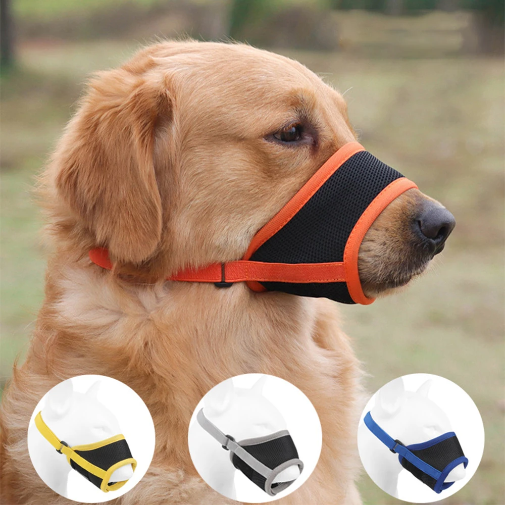Dog Muzzle Anti Barking Pet Adjustable Anti-Bite Puppy Breathable Soft Mouth Cover Elastic Strap 1005009037658406
