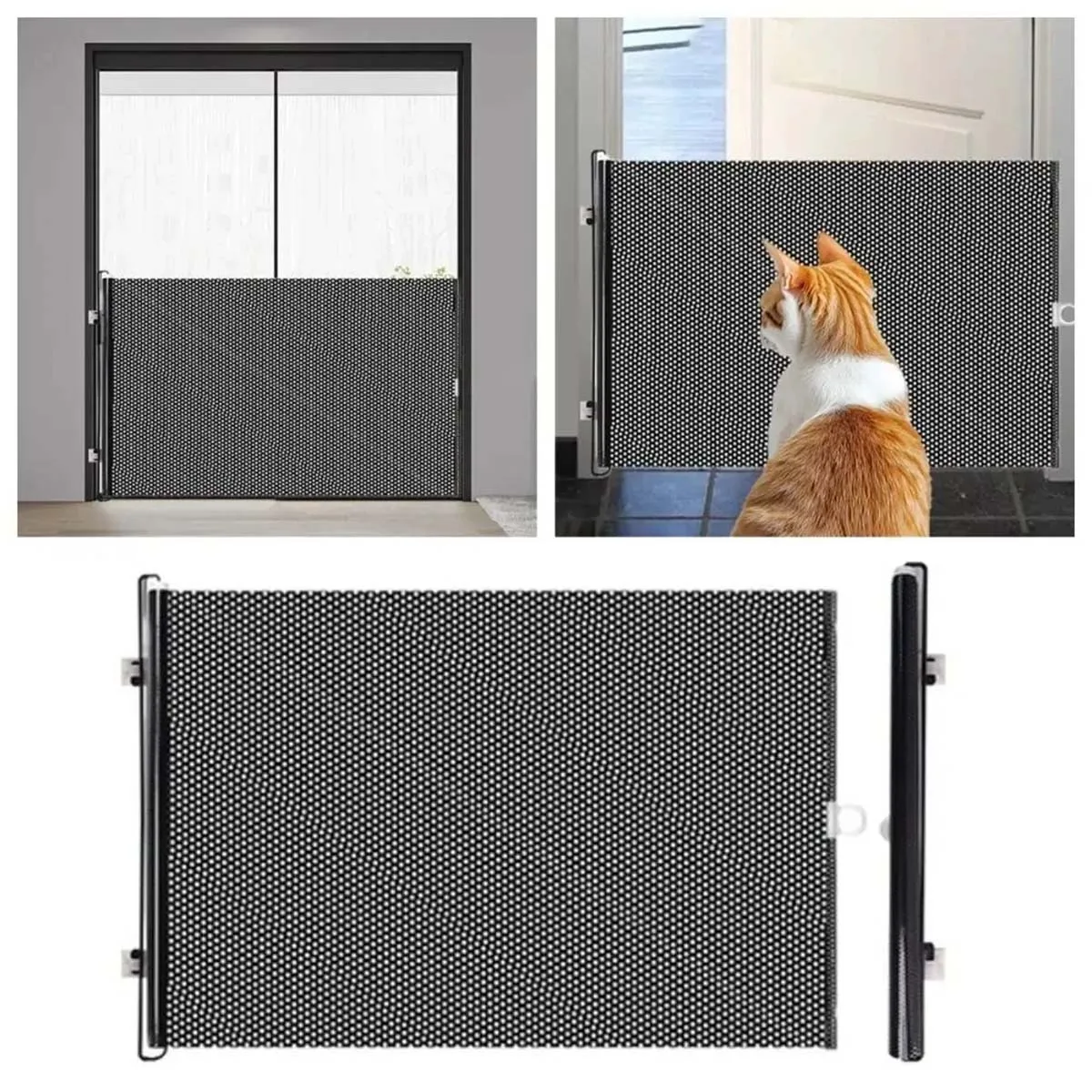 Retractable Pet Door Fence Easy to Install No-Drill Cat and Dog Gate Indoor Security for Hallways 1005009038096690