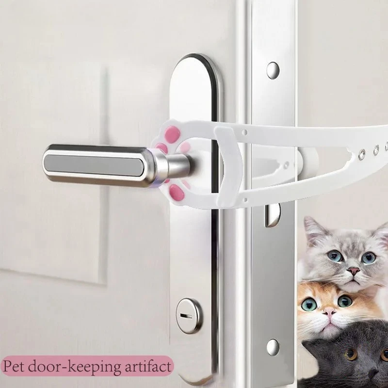 Cat Door Holder Latch Punch-Free Adjustable Elastic Gate Lock Keep Dog Out From Entering Pet 1005009042040516