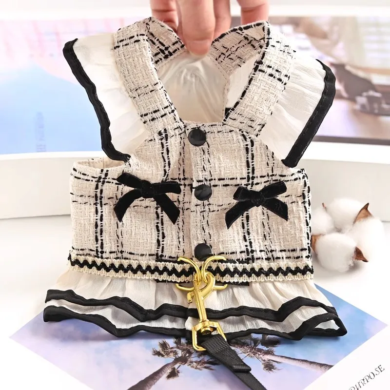 Luxury Harness for Chihuahua Small Puppy Dog Leash and Collar Set Pet Outside Walking Vest Dress 1005009052170396