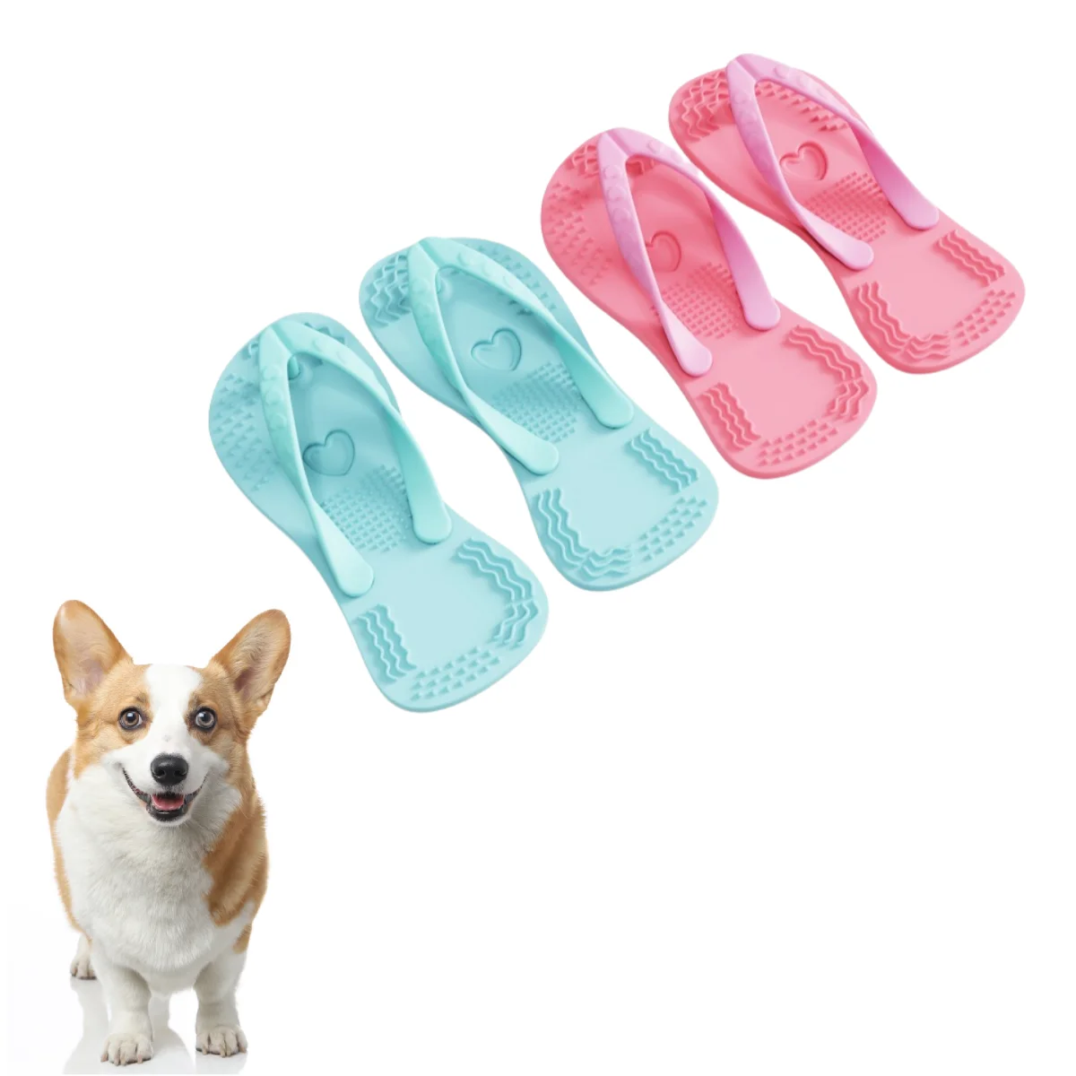 Dog Silicone Teething Toys Flip-Flop Shaped Teething Toy for Small Medium-Sized Dogs Textured 1005009057865885
