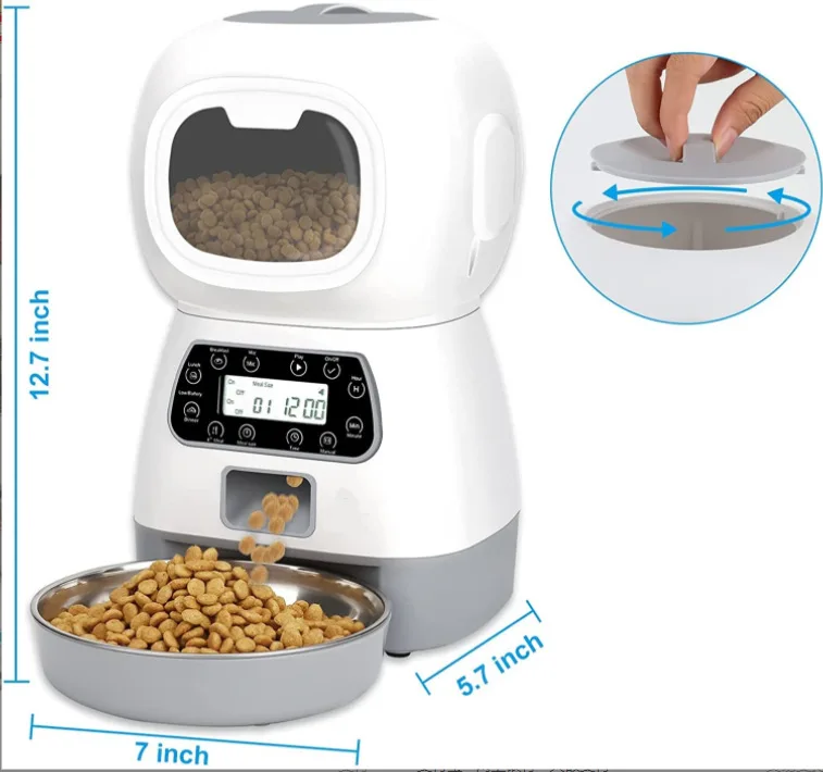 Portable Durable Safety 3.5l Smart Pet Feeder Automatic Feeder Timed Manual Feeder 1005009063426693