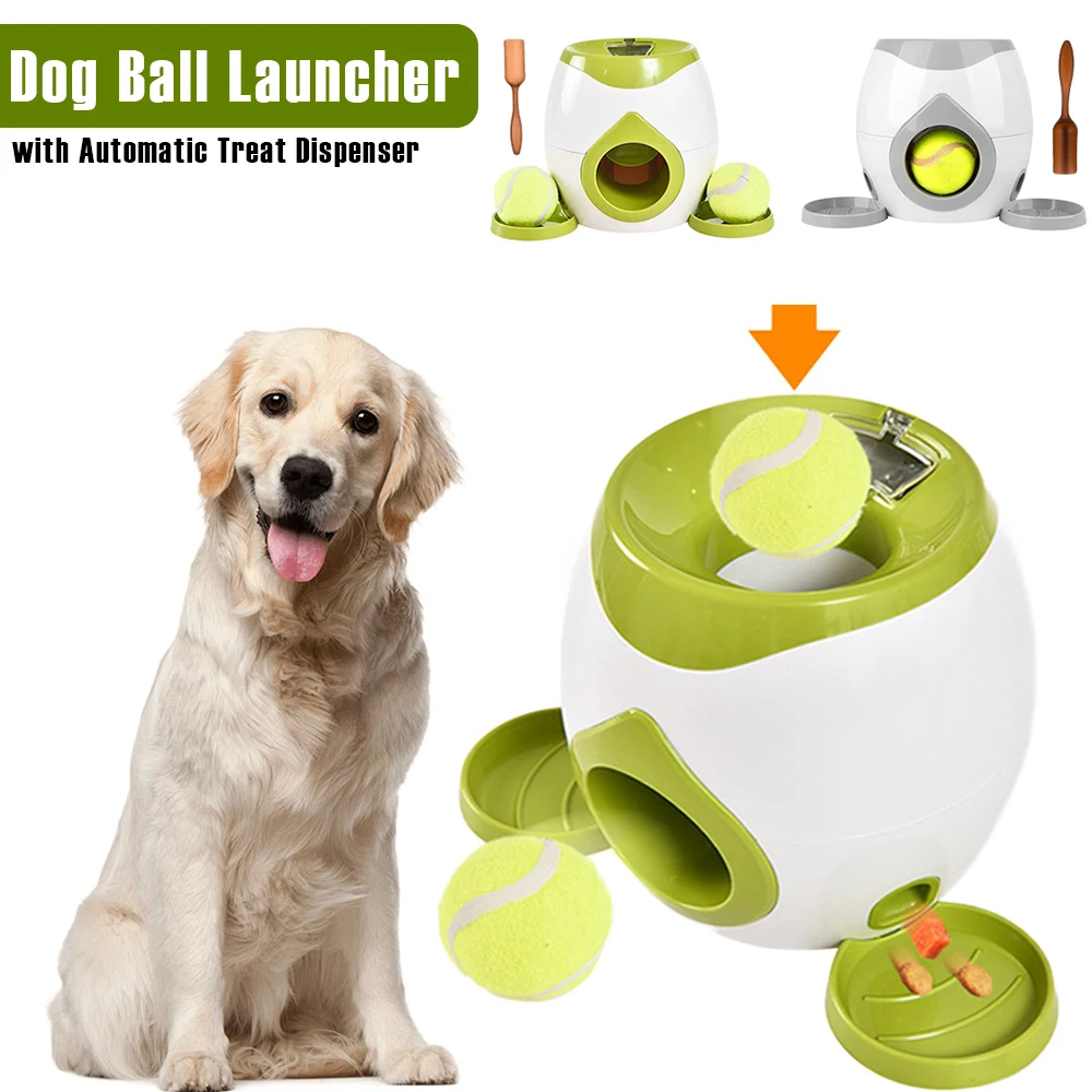 Dog Ball Launcher with Automatic Treat Dispenser Interactive Thrower Machine Fun Pet Training Toys 1005009065910292