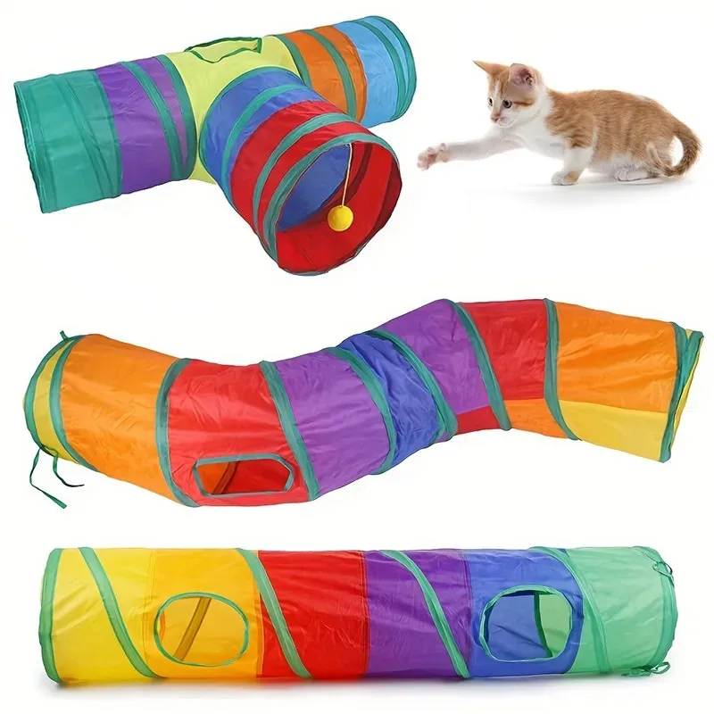 Cat Tunnel Foldable Tunnel Pet Supplies Cat S T Y Pass Play TunnelToy Breathable Drill Barrel for 1005009076286682