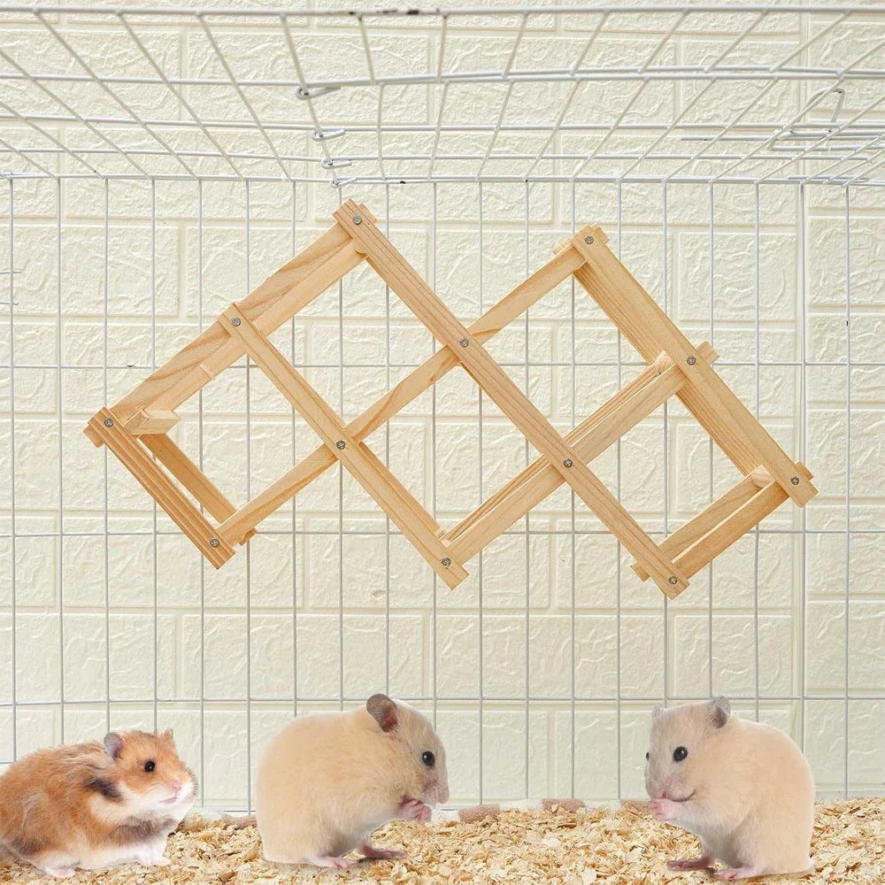 1pc Wooden Climbing Toys Natural Pet Cage Accessories Climbing Ladder Hanging Rodent Toy for Pet 1005009077204259