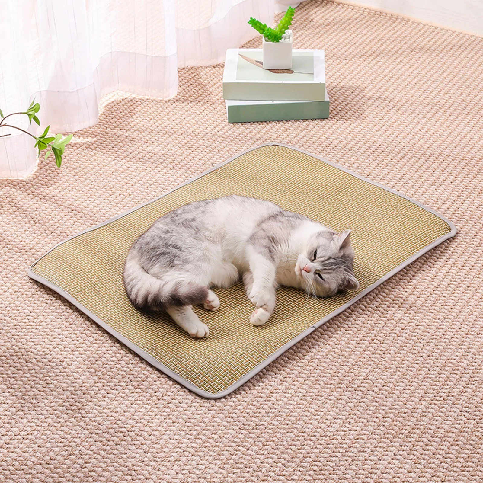 Summer Cooling Gel Pad for Dogs Cats Non Slip Pet Mat Heat Relief Washable Bamboo Bedding Indoor 1005009078469586