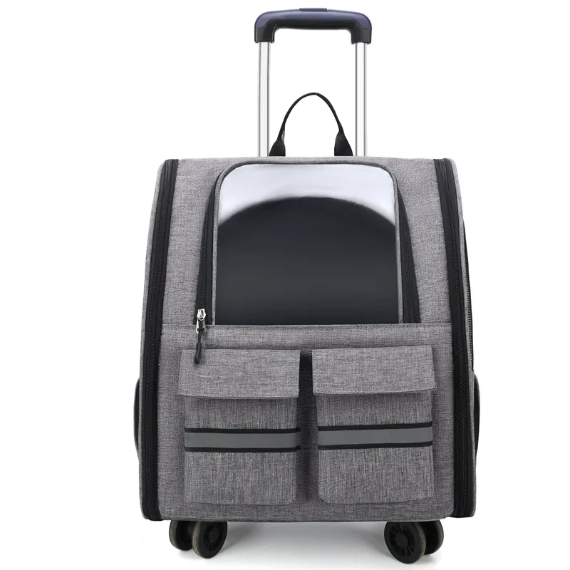 New Oxford Trolley Case Cat Carrier Backpack Travel Pet Bag with Reflective Stripe Outdoor Small 1005009083585555