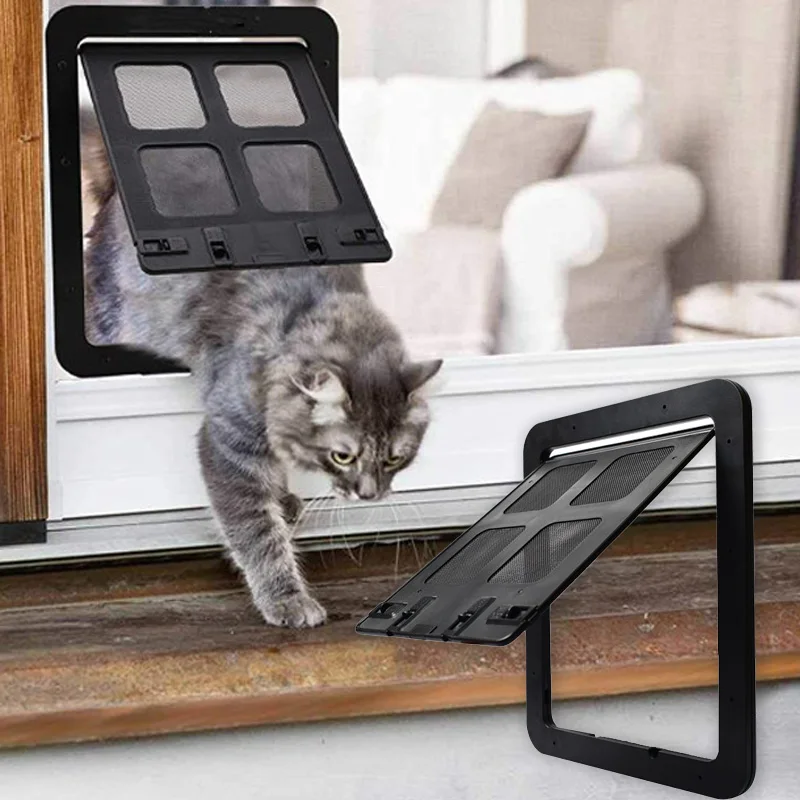 New Style Automatic Pet Screen Door Sliding Security Dog Door with Magnetic SelfClosing Dog Fence 1005009085687851