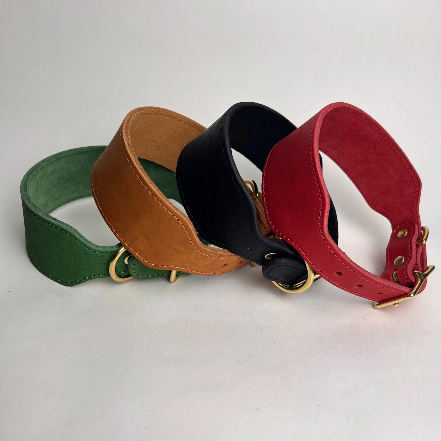 Luxury leather dog collar, widened Greyhound collar, top layer cowhide pet collar 1005009091099578