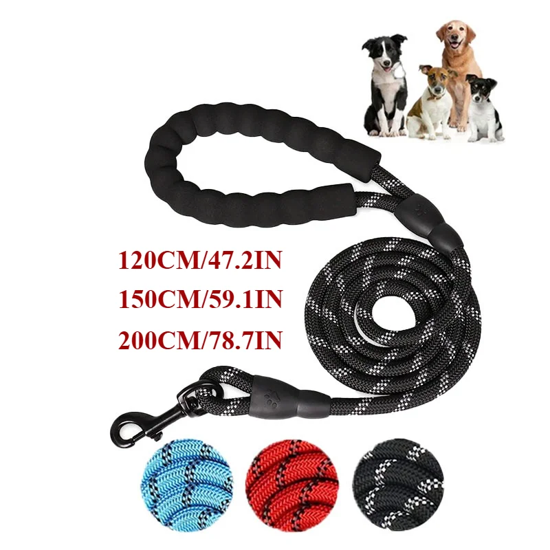 120/150/200cm Dog Leash Nylon Reflective Dogs Leash Traction Rope for Small Medium Large Strong 1005009091737168