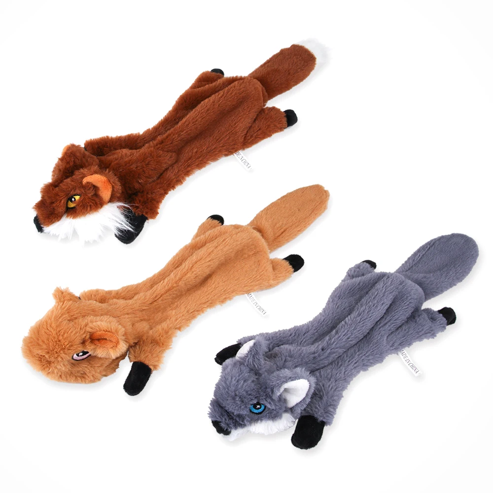 Funny Simulated Animal No Stuffing Dog Toy with Squeakers Durable Stuffingless Plush Squeaky Dog 1005009095122778
