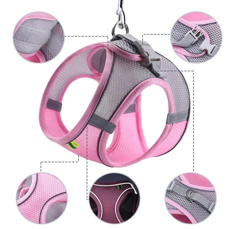 Dog Harness Leash Set for Small Dogs French Bulldog Chihuahua Pug Outdoor Walking Lead Leash 1005009095622686