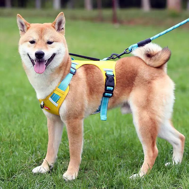 Reflective adjustable breathable harness for medium and large Labrador Shiba Inu dog harness French 1005009097936955