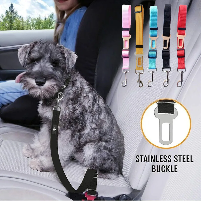 1PC Adjustable Pet Cat Dog Car Seat Belt Pet Seat Vehicle Dog Harness Lead Clip Safety Lever Nylon 1005009099664478