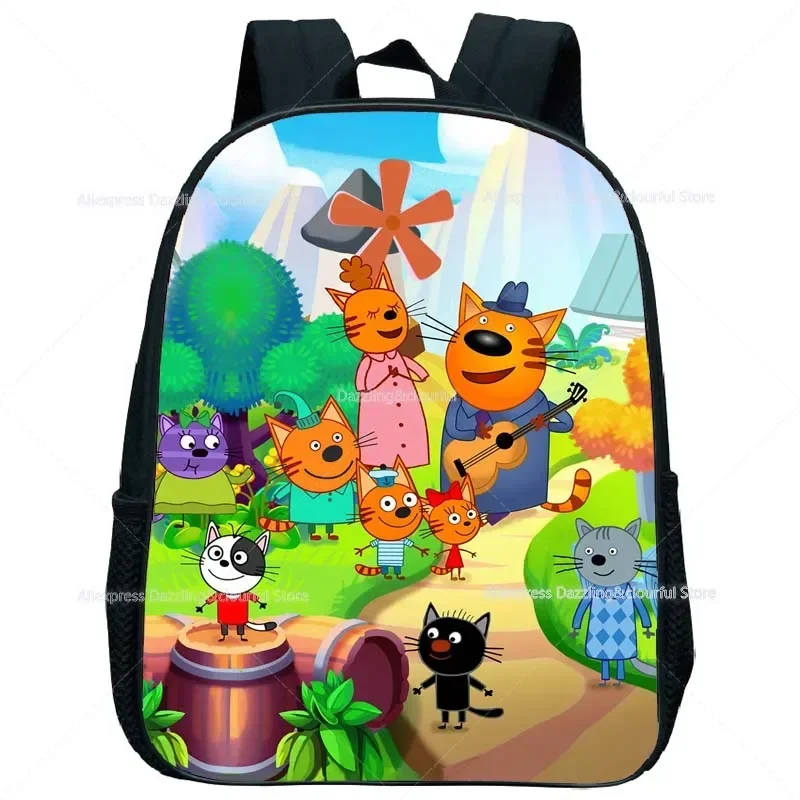 Three Kittens Kindergarten Backpack E Cats Family Kids Bagpacks Boys Girls Mini My Family Three 1005009100126644