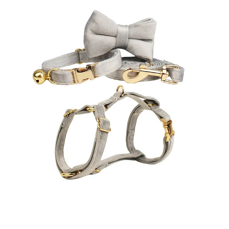 Cute Bowknot Cat Collar Harness Personalized Cat Collar with Bell Engraving ID Tag Nameplate Kitten 1005009100266301