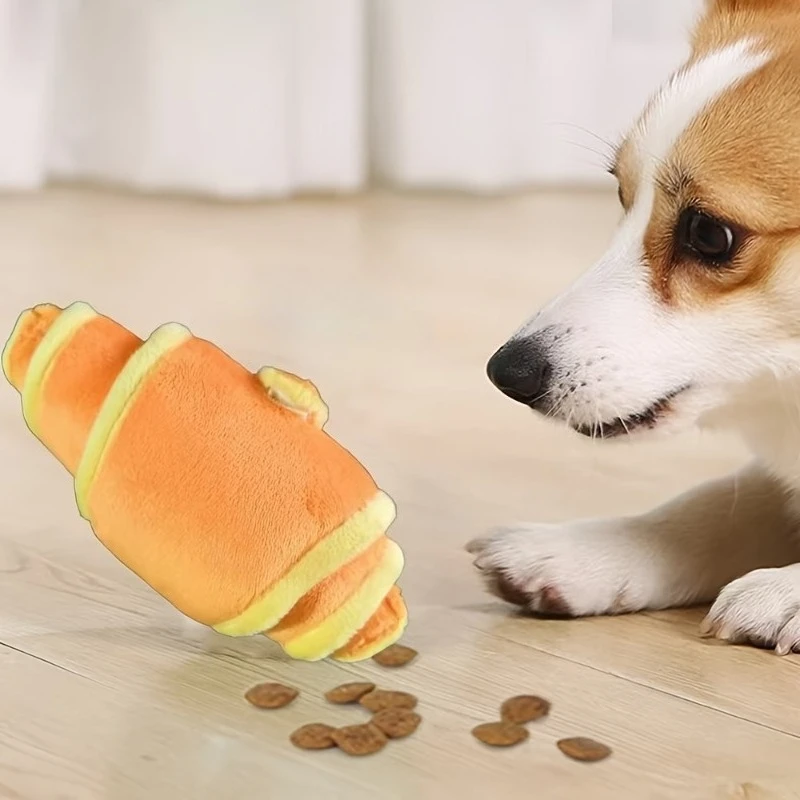 Plush Croissant Dog Toy for Small to Medium Dogs 1005009100432208