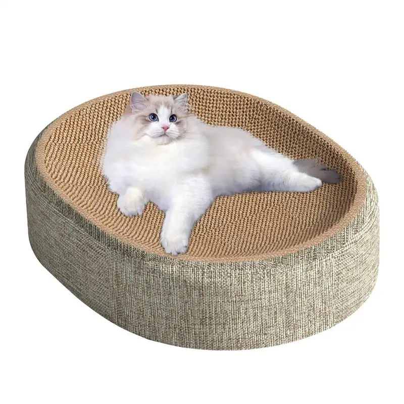 Cat Scratching Board Protect Furniture Grinding Claw Toys Oval Sisal Weaving Wear-Resistant (2in1) 1005009105775449