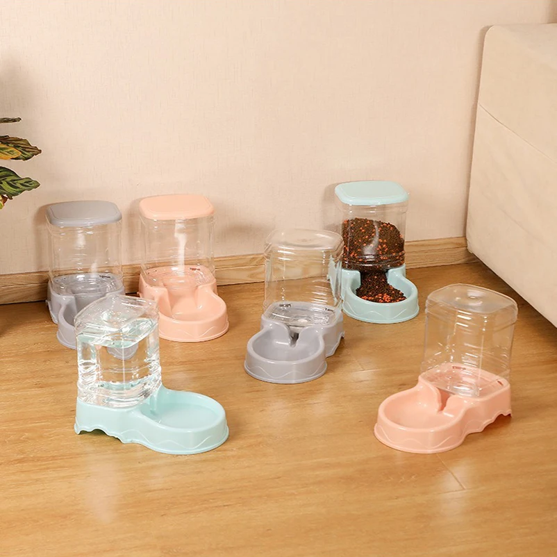 Pet Feeder Drinking Water Bowl 3.8L Combination Large Capacity Cat Bowl Dog Bowl Grain Storage 1005009109170116