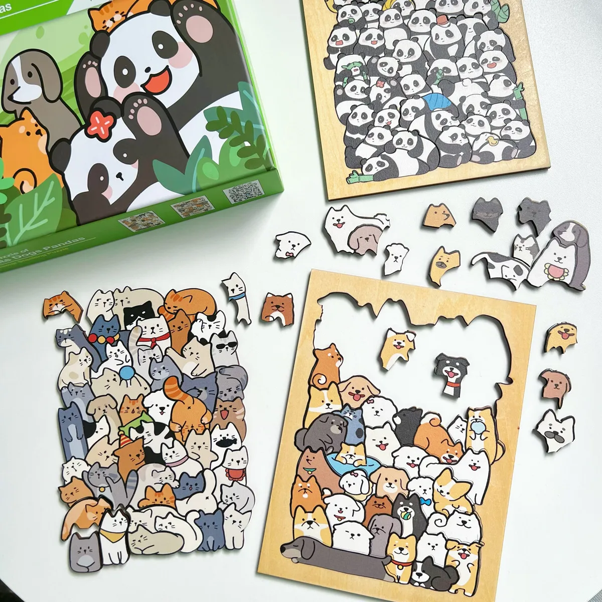 Difficulty Brain Burning Wood Special-Shaped Animal Puzzle Puppy Cat Puzzle Building Block 1005009109794950